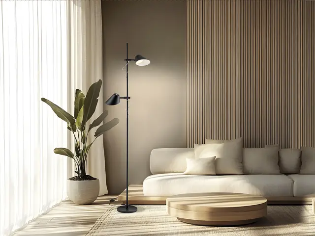 Esino 215572 – Μαύρο LED Φωτιστικό Δαπέδου 2L με Remote
