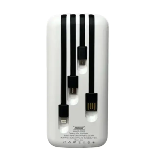 Andowl Φορητό Power Bank 60.000mAh Q-CD212 – Portable Power Bank 0751188 2