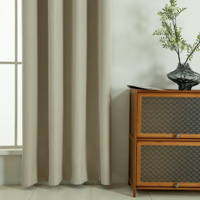 Beauty Home Κουρτίνα Full Blackout σκίασης με 8 κρίκους Soft Art 8391 Beige 140x270 Άμμου 3
