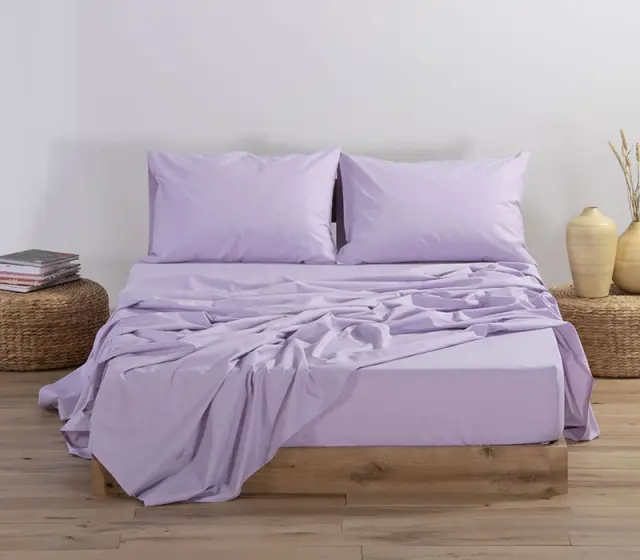 Σεντόνι Μεμονωμένο Με Λάστιχο Βαμβακερό Basic Lavender Σε 5 Διαστάσεις Nef-Nef 120x200+30