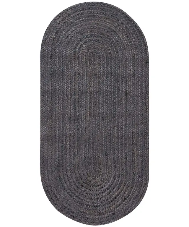 Χαλί γιούτα 1752 (70cm x 160cm) dark grey - -