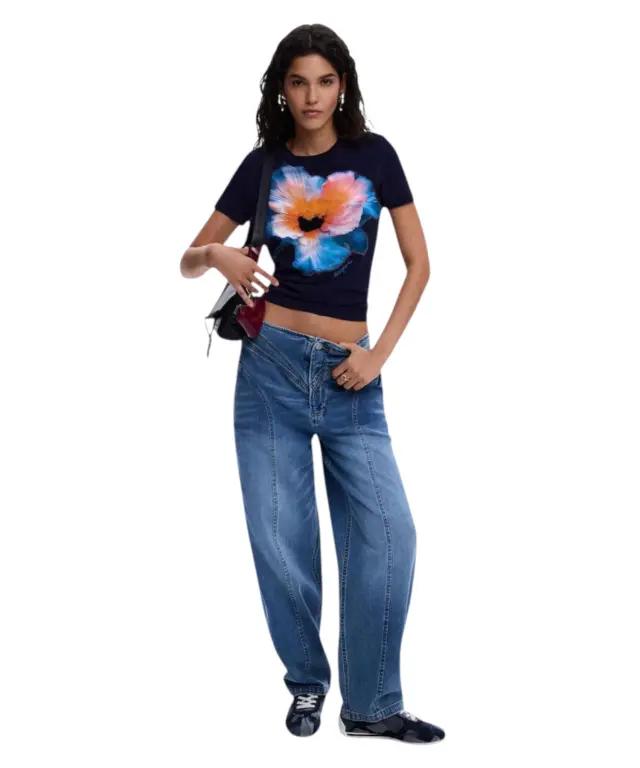 Desigual - Γυναικείο Παντελόνι Τζιν Balloon Degrad 26SWDD41-5053 Μπλε 2