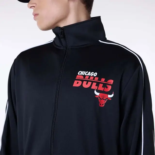 New Era Men's NBA Chicago Bulls Track Top Μαύρο - Κόκκινο 60596238 (New Era) 3