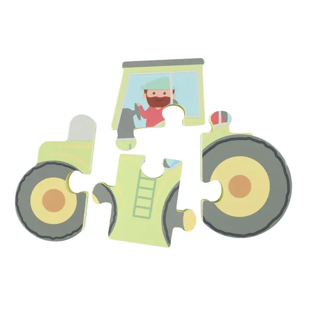 Μικρό Παζλ Τρακτέρ Farmyard Orange Tree Toys 2