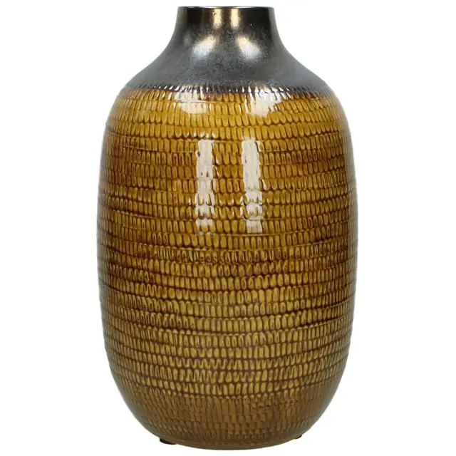 Βάζο Χειροποίητο Κίτρινο Κεραμικό 22x22x36cm