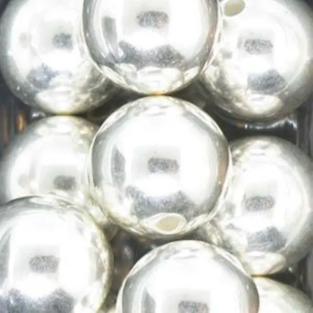 Επιμεταλλωμένη Χάντρα Round Bright Silver Mix 12mm ~10τεμ