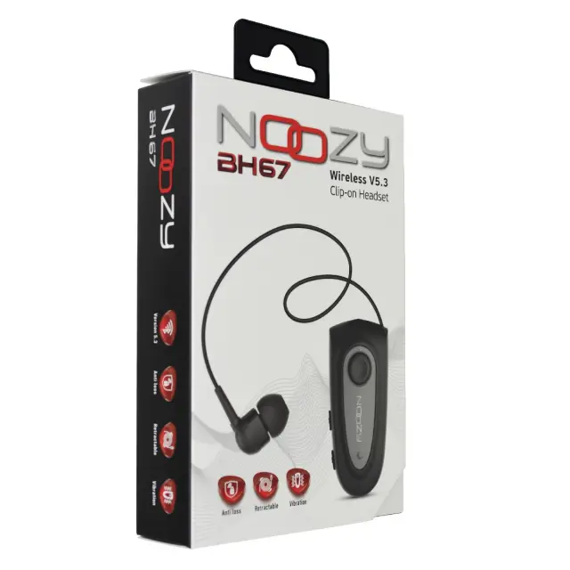Bluetooth Hands Free Noozy Roller BH67 Bluetooth V.5.3 με Δόνηση Multi Pairing Γκρι 2