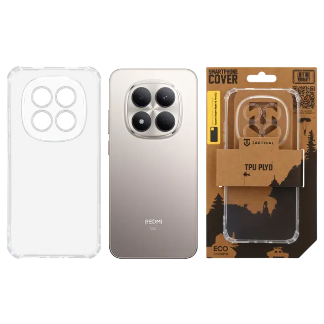 Tactical TPU Plyo Cover for Xiaomi Redmi Note 15 Pro 5G Transparent 3