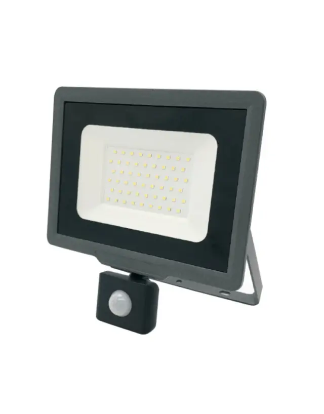 ΠΡΟΒΟΛΕΑΣ LED SMD DOB 50W ΜΕ ΑΝΙΧΝΕΥΤΗ ΚΙΝΗΣΗΣ 5000K 220-240V 4750lm 100° IP65 ΑΝΘΡΑΚΙ UNIVERSE