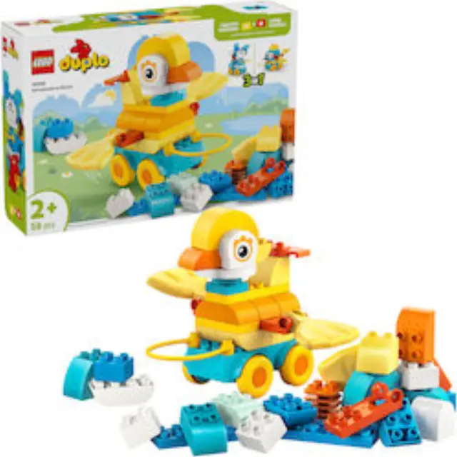 LEGO DUPLO Town 3in1 Ζώα σε Τροχούς 10448 – Σετ Κατασκευής 58 Τεμαχίων για Νήπια με Ζωάκια + Οχήματα
