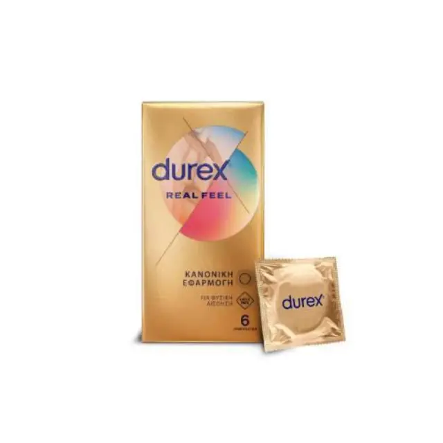 DUREX RealFeel Προφυλακτικά από Προηγμένο Υλικό για πιο Φυσική Αίσθηση Κατά την Επαφή, 6τεμ