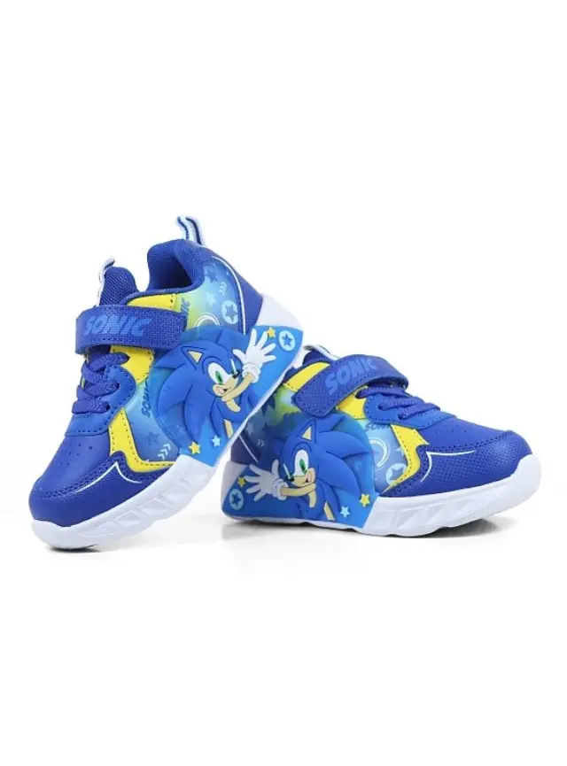 Disney Sonic the Hedgehog Sneakers With Hoop & Loop Closure & Lights Blue N9610127S-0010 2