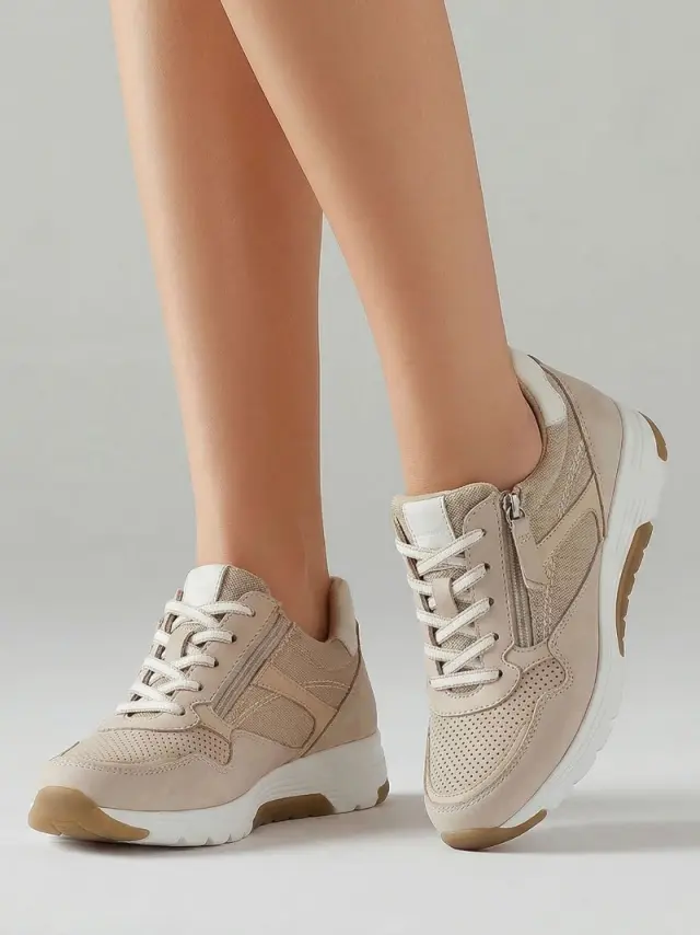 Gabor Sneakers Γυναικείο δέρμα/ύφασμα Μπεζ GAB/86978 31-PUDER/WEISS 2