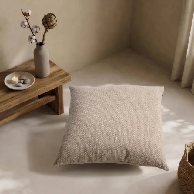 Μαξιλαροθήκη Richmond 02 Beige TEORAN 65x65cm δαπέδου με γέμιση 3