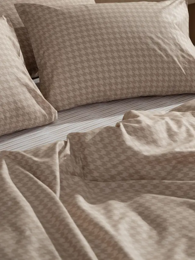 Σετ Σεντόνια Cotton Feelings 2064 Beige Μονό με λάστιχο(105x205+30) Sunshine 3