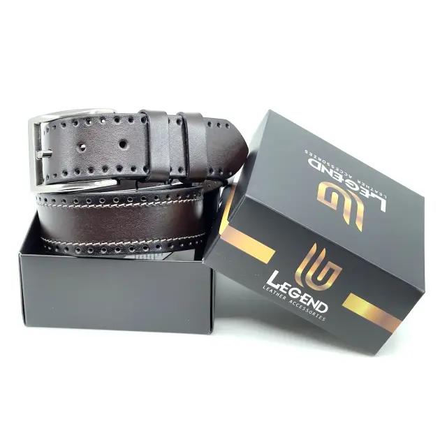 Καφέ Δερμάτινη Ζώνη Full Grain 4 cm - 125cm 3