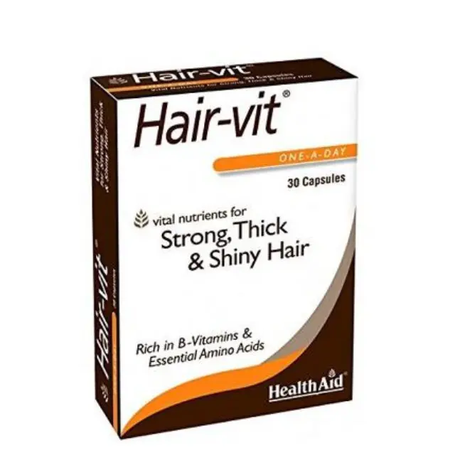 Health Aid Hair-Vit Συμπλήρωμα Διατροφής με Βιταμίνες, Μέταλλα, Ιχνοστοιχεία και Αμινοξέα για Υγιή Μαλλιά, 30caps