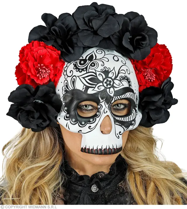 Αποκριάτικο Αξεσουάρ Μάσκα Dia de Los Muertos (Widmann) (W-08465) 2