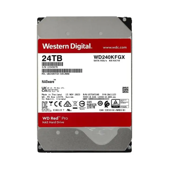 24TB WD WD240KFGX Red Pro NAS 7200RPM 512MB