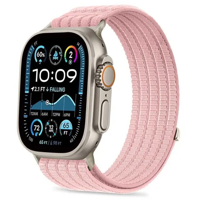 Tech-protect Nylon Sport Apple Watch 8 / 9 / 10 / 11 / 12 / Se / Ultra (44 / 45 / 46 / 49 Mm) Light Pink 2