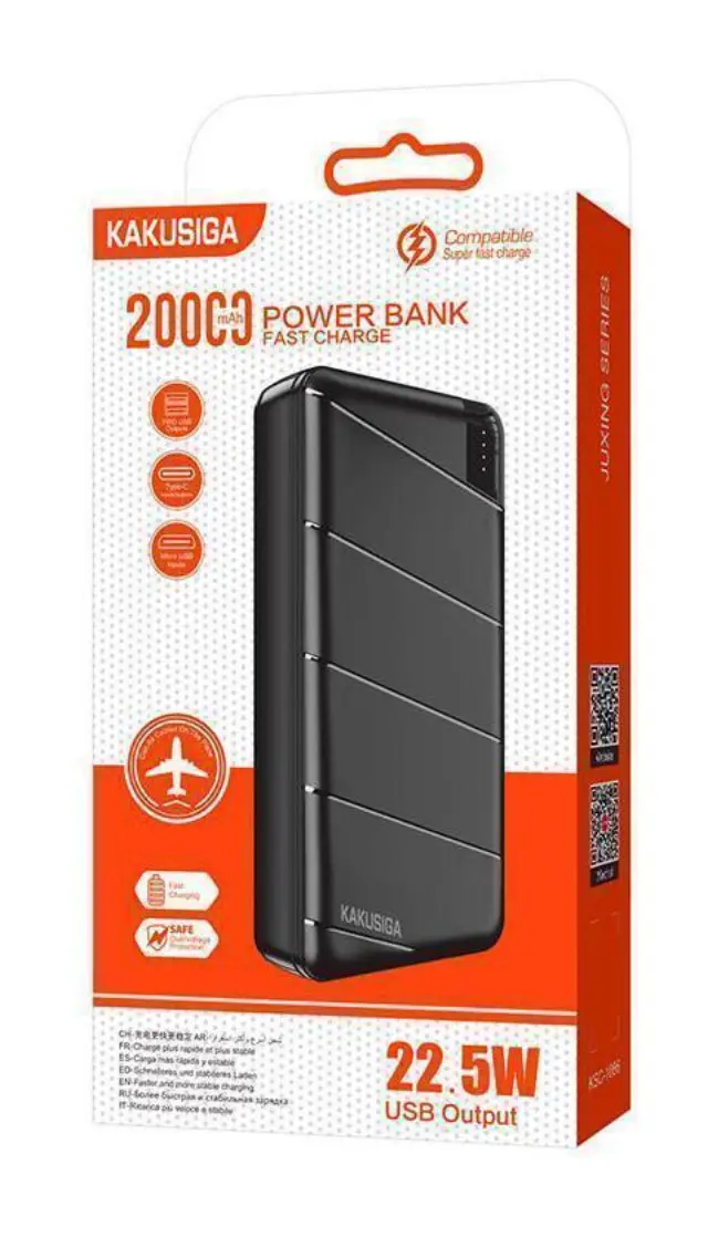 Power Bank 20000mAh με Θύρα USB-C Power Delivery Μαύρο KSC-1086 3