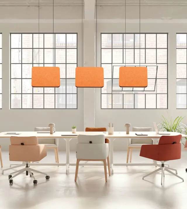 Mute Ηχομονωτικό φωτιστικό Led Up/Down 3000K 22W 3200lm Dimmable πορτοκαλί