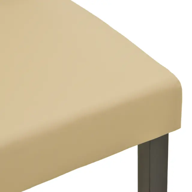 Καρέκλα Zeben pakoworld εκρού PU με πόδι μαύρο rubberwood 43,5x55,5x93,5εκ | Συσκευασία 2 τμχ 2