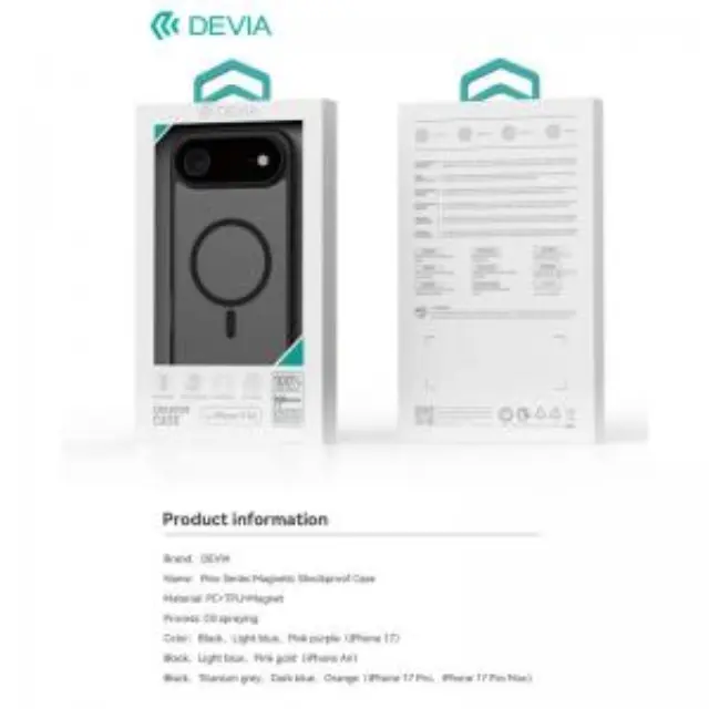 Θήκη TPU & PC Devia Apple iPhone Air Magnetic Shock Proof Pino Μαύρο N70383 2