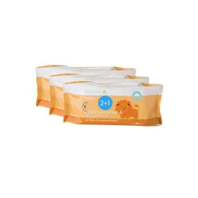 Helenvita Baby Wipes Πακέτο Προσφοράς Mωρομάντηλα με Εκχύλισμα Χαμομηλιού 2+1 Δώρο, 3x64τμχ