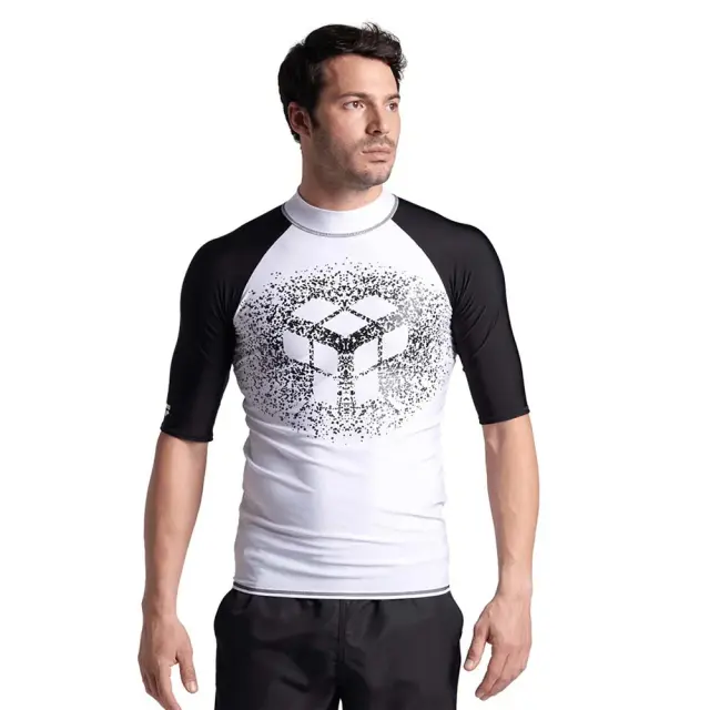Arena Men's Shortsleeve Graphic UV Protection Rash Vest Tee Άσπρο 006292-155 (Arena) - Small