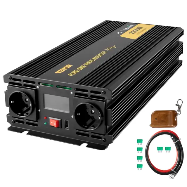 Μετατροπέας Τάσης Καθαρού Ημιτόνου VEVOR 2500W (Peak 5000W) 12V σε 230V