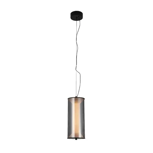 ΚΡΕΜΑΣΤΟ ΦΩΤΙΣΤΙΚΟ ACA HM250481SM ΜΑΥΡΟ ΦΙΜΕ ΓΥΑΛΙ LED 15W 2700K-3000K-4000K IP20 D15XH120CM / HM250481SM