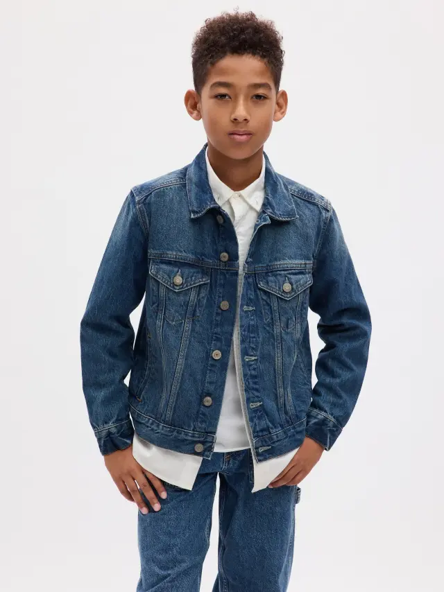 Μπλε Παιδικό Icon Τζιν Μπουφάν medium wash