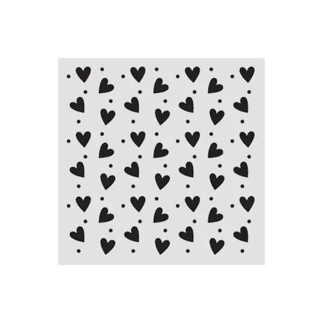 Thick Stencil Stamperia 12x12cm, Family, Καρδούλες
