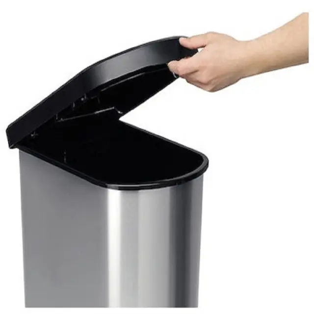 Delta Cleaning Πλαστικός Κάδος πεταλούδα μακρόστενος με πεντάλ 50lt Ασημί / ΡΠ50ΠΕ 2