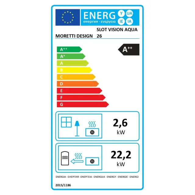Moretti Design SLOT VISION AQUA 26 kW Ένθετο Τζάκι Pellet Νερού 3