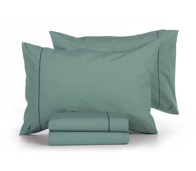 Nef-Nef Homeware Σεντόνι Nautica Wave Solid Σετ Διπλό 200x270 Green