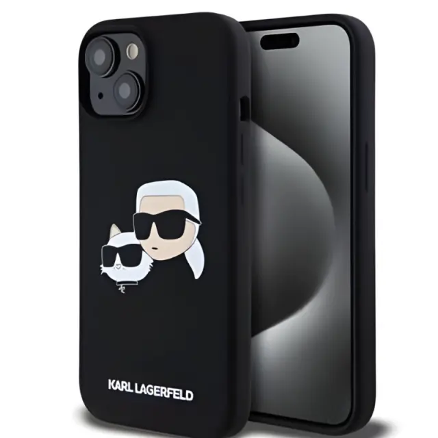 Karl Lagerfeld Θήκη Liquid Silicone Double Heads MagSafe iPhone 15 Pro Max Black
