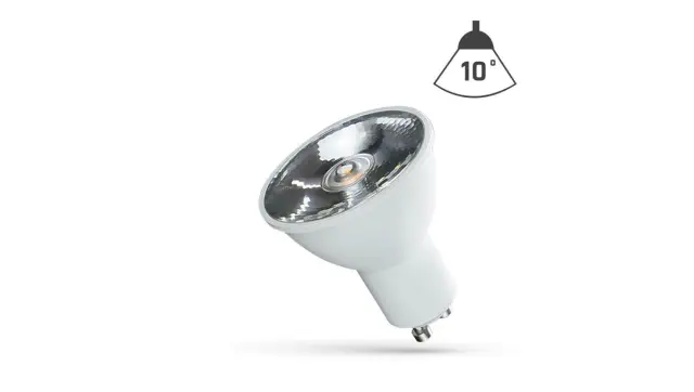 LED GU10 230V 6W SMD 10 DEGREES WW WITH LENS SPECTRUM