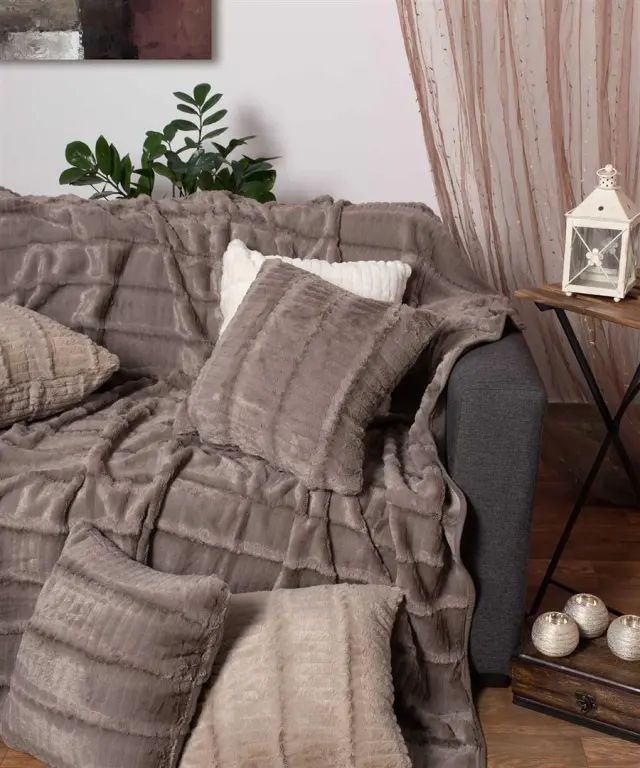 ΡΙΧΤΑΡΙΑ stripe (180cm x 180cm) γκρί - -