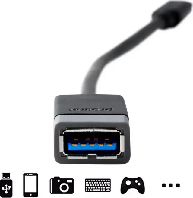 Prolink USB 2.0 Cable USB-C male - USB-A female Μαύρο 0.15m (PB489-0015) 3