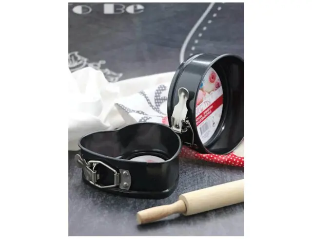 Αντικολλητικά φορμάκια κέικ Kitchen Tools 22277539 Ατσάλι, 2 τεμάχια και σχέδια, Μαύρα, 12,5 x 12,5 x 4,4 cm 22277539 2