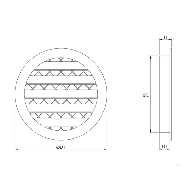 Europlast MRA100 - Περσίδα Εξαερισμού Αλουμινίου με Πλέγμα Προστασίας 2