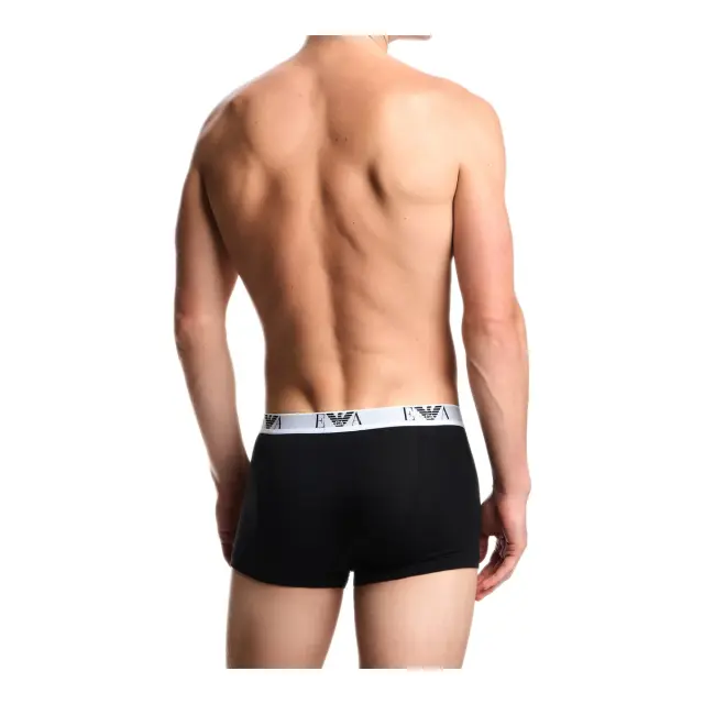 Emporio Armani Ανδρικό Boxer Bold Eagle Logo Waistband - Τριπλό Πακέτο, Χρώμα Μαύρο-Μαύρο-Μαύρο 3