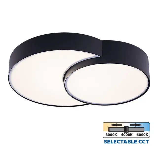 LED Φωτιστικό Oροφής Πλαφονιέρα PEBBLE 35Watt CCT Μαύρη VIV005151 2