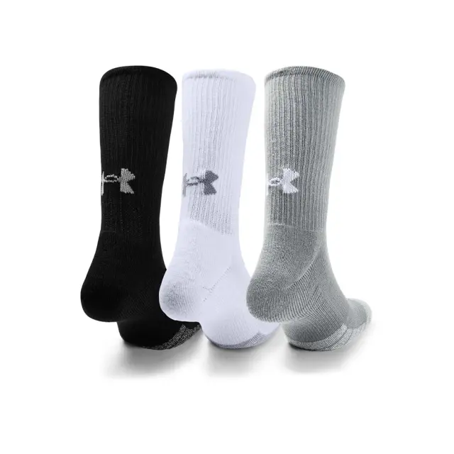 Under Armour Adult Heatgear Crew 3 Pair Socks Μαύρο - Άσπρο - Γκρι 1346751-035 (Under Armour) - Medium 2
