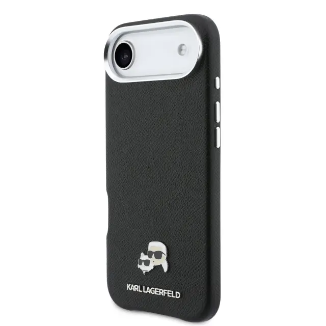 Karl Lagerfeld PU Karl and Choupette Heads Pins MagSafe Case for iPhone Air Black 2