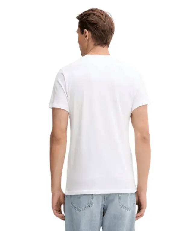 Tommy Hilfiger - Ανδρικό T-shirt Th Essential Flag Tee Regular Fit DM0DM20740-YBR Λευκό 2