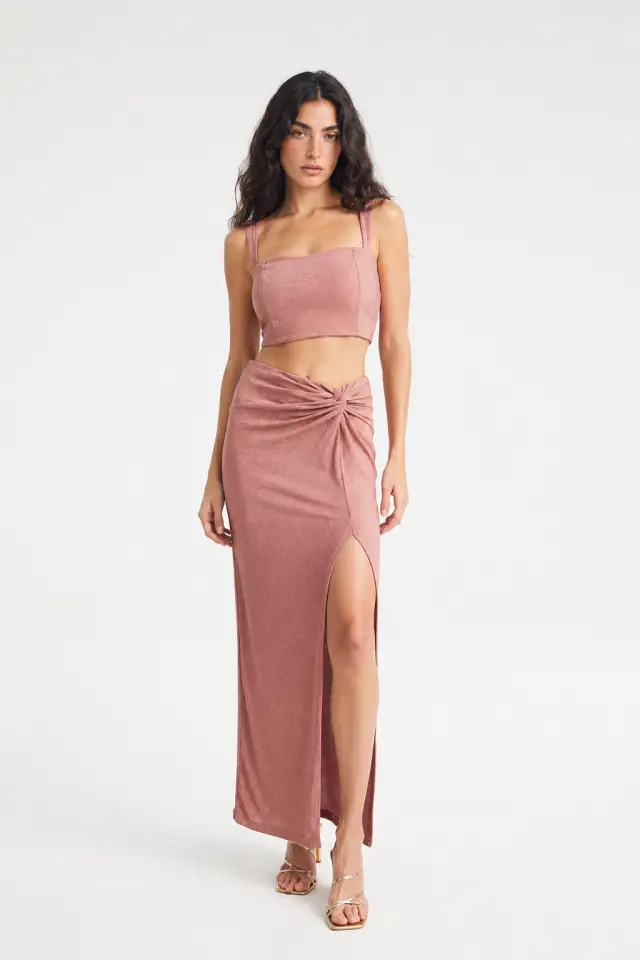 Maxi Φούστα με Draping & Σκίσιμο HYNDRIA SKIRT - XS