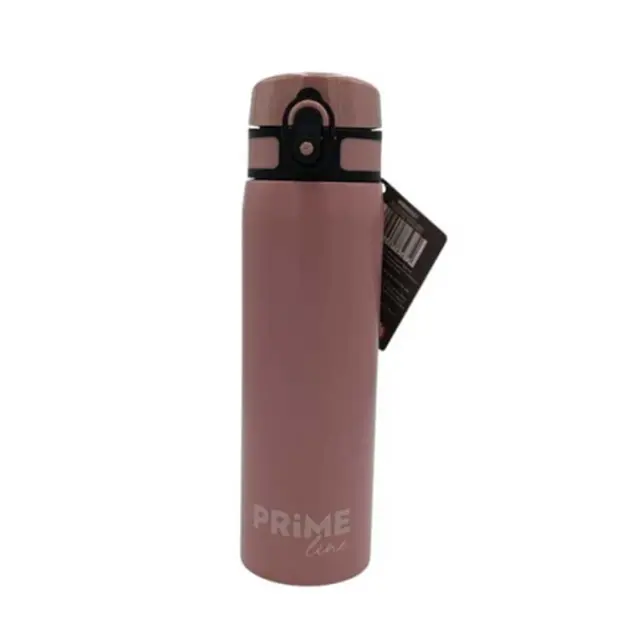Prime Line Παγούρι Ανοξείδωτο 600ml Μαύρο (008002527)